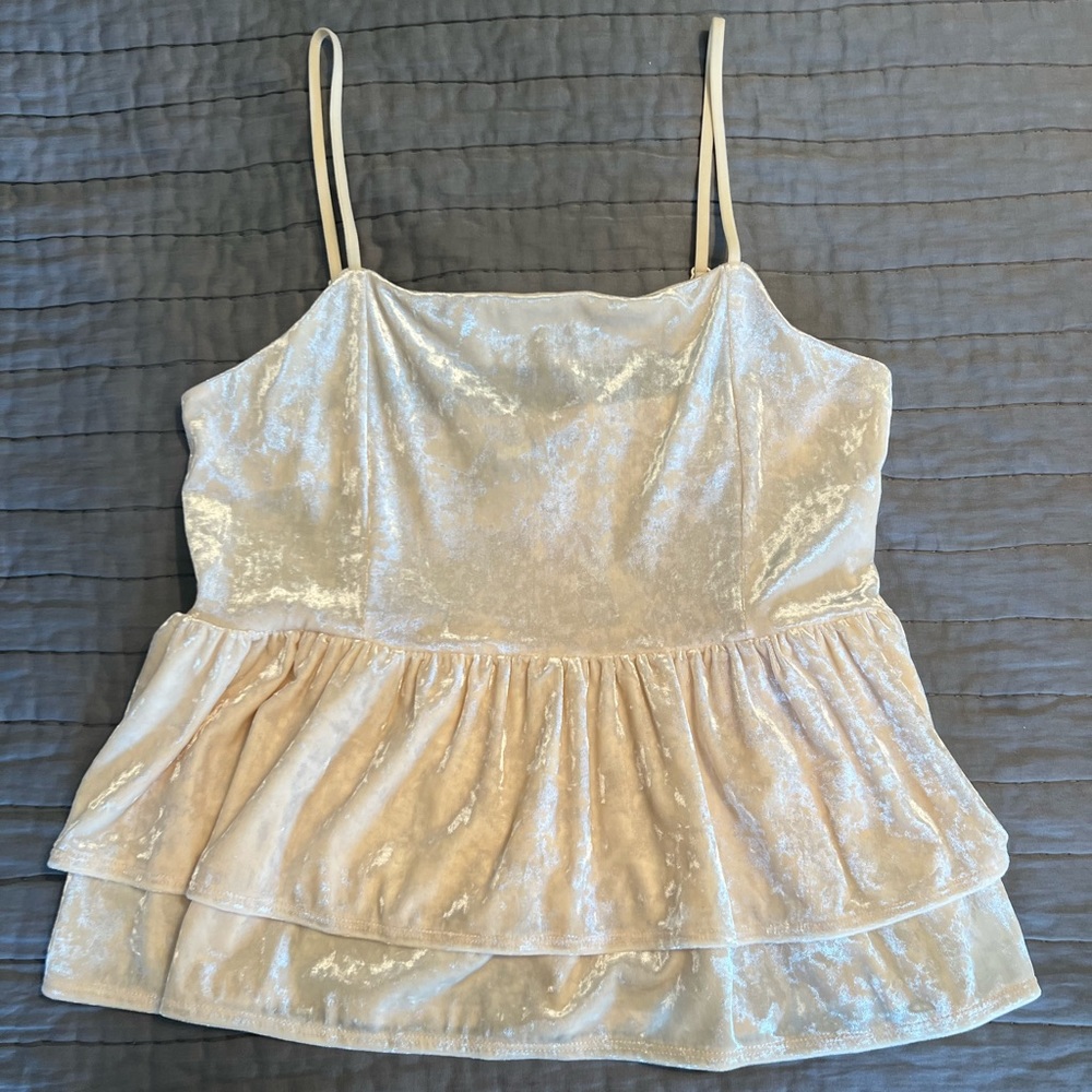 White Velvet American Eagle Tank